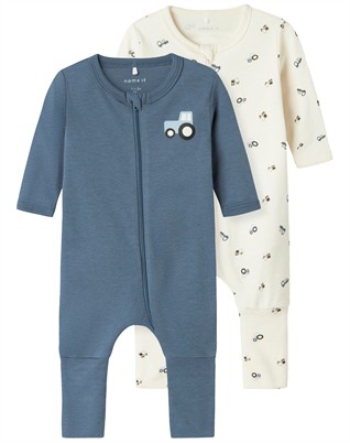 Natdragt Zip Blå - 2 Stk 